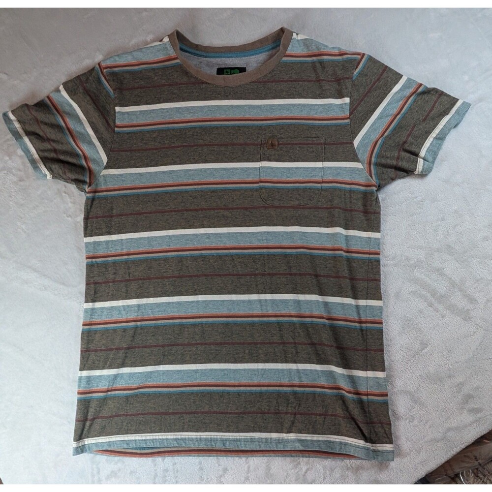 HippyTree Vintage Blend Pocket T Shirt Mens Medium Striped Surf Skate Crew Neck